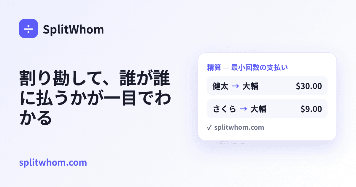 SplitWhom — 割り勘・送金をかんたんに